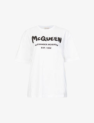 Alexander McQueen Cotton Asymmetrical T-shirt in White Save 9% Womens Tops Alexander McQueen Tops 