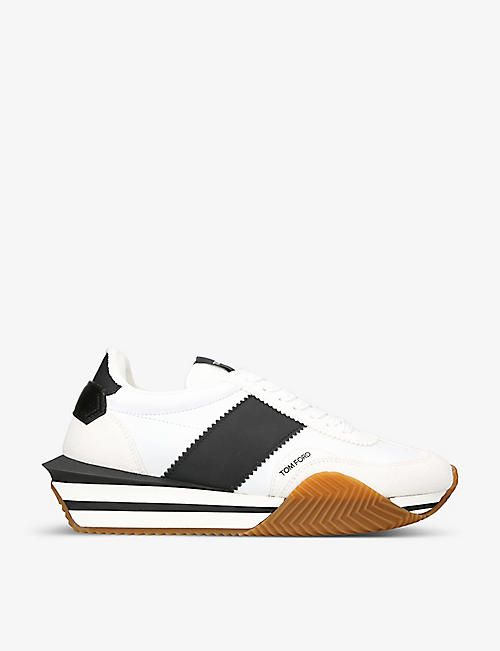 TOM FORD: James panelled leather low-top trainers