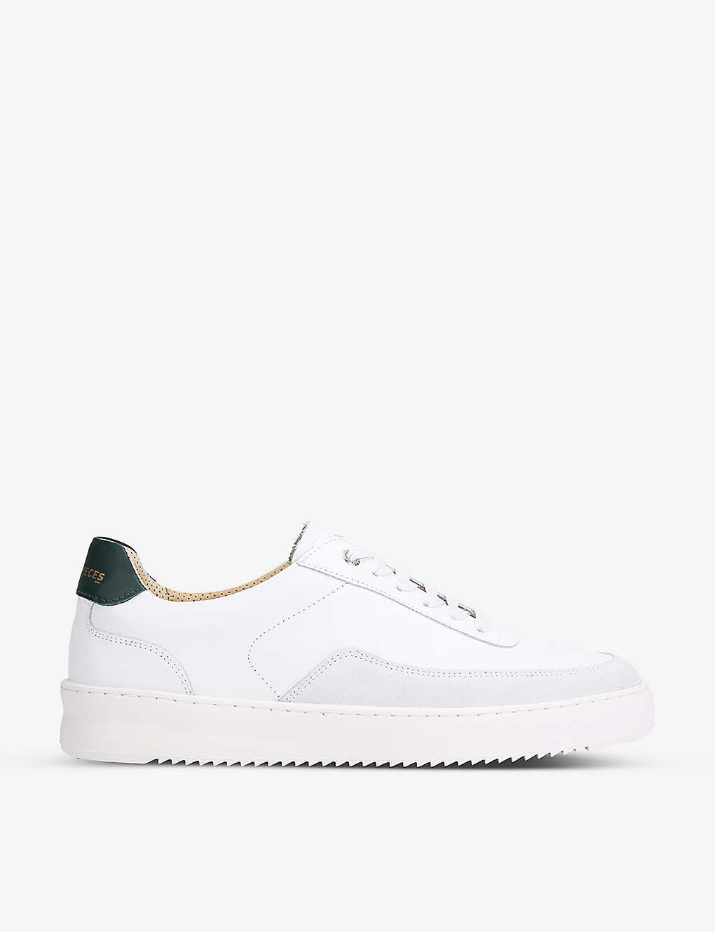 Shop Filling Pieces Mens White/comb Mondo Squash Perforated Leather Low-top Trainers