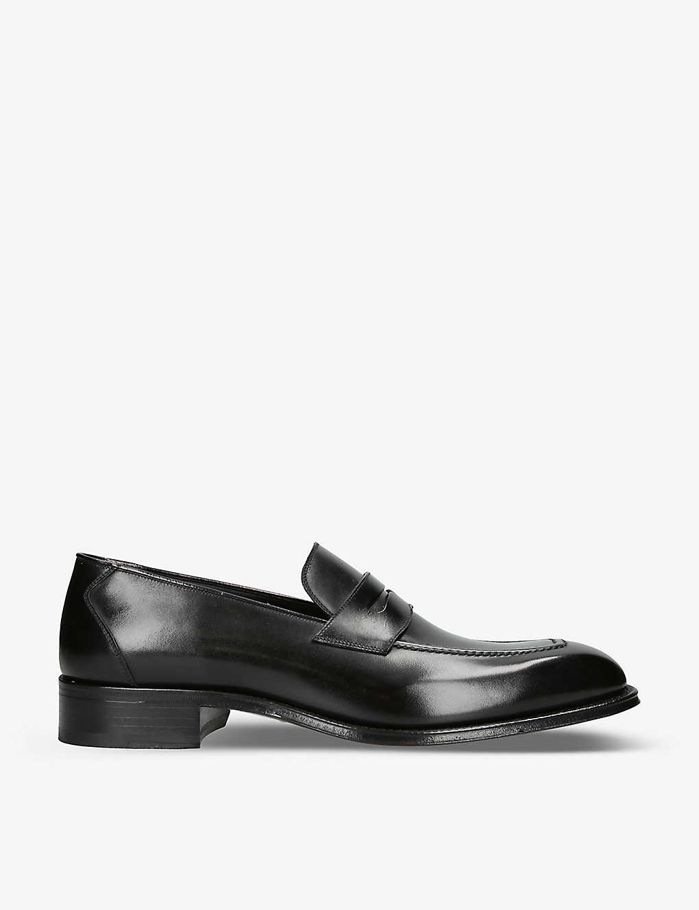 Tom Ford Mens Black Claydon Slip-on Leather Loafers