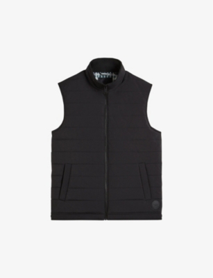 Ted Baker Mens Black Oveta Quilted High-neck Shell Gilet | ModeSens