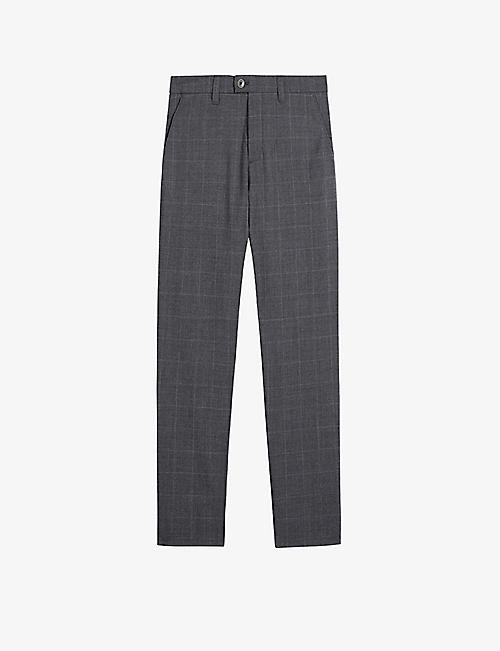 TED BAKER: Kimbar check-design wool trousers