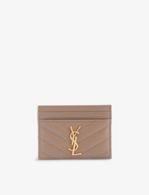 SAINT LAURENT Monogram quilted leather card holder
