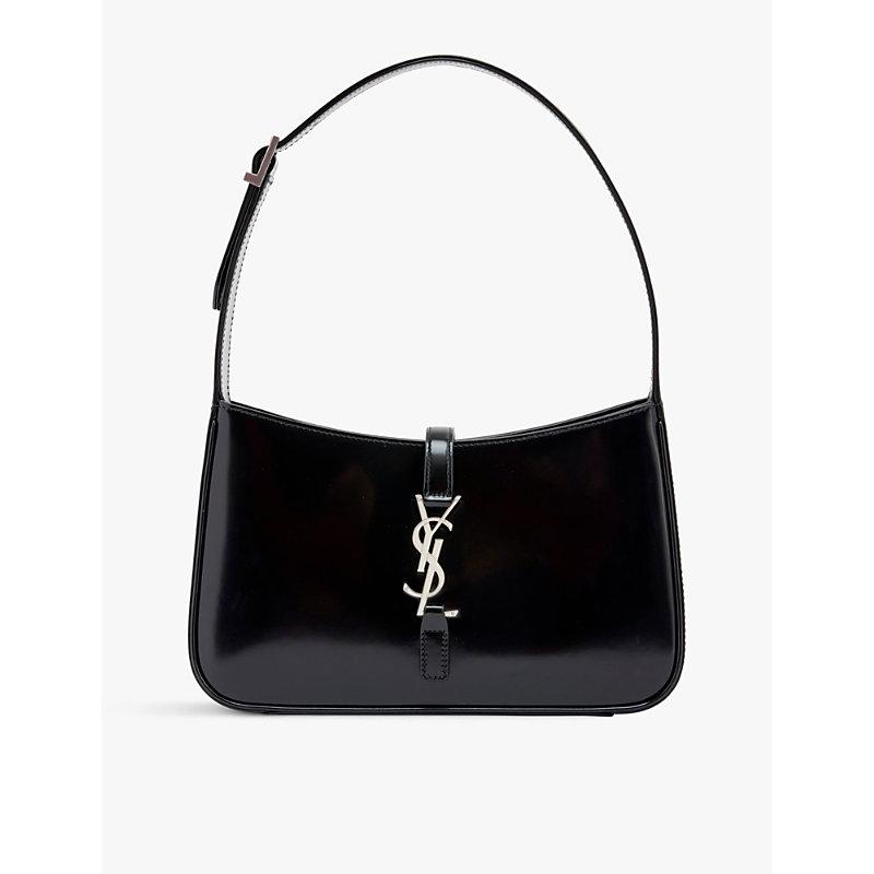 Shop Saint Laurent Womens Noir Le 5 À 7 Monogram Leather Hobo Bag In Black
