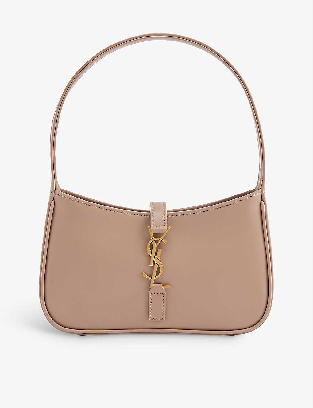 Saint Laurent Womens Rosy Sand Hobo Brand-plaque Mini Leather Shoulder Bag In Beige