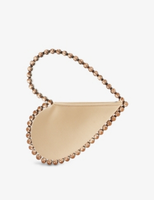 L'alingi Heart Satin Clutch Bag In Neutrals