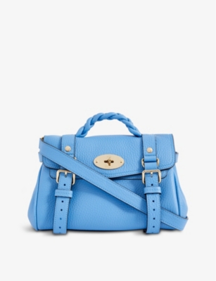 MULBERRY MULBERRY CORNFLOWER BLUE ALEXA MINI LEATHER SATCHEL BAG,59914151