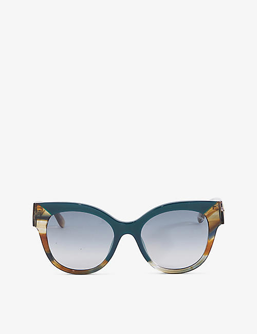 MULBERRY: Mila cat-eye acetate sunglasses