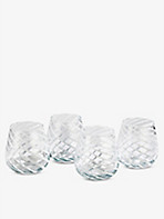 SOHO HOME: Coletta swirl-pattern lowball glasses set of four