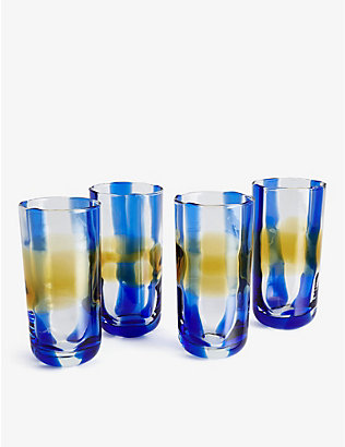 SOHO HOME：Livorno 条纹高球玻璃杯四件装