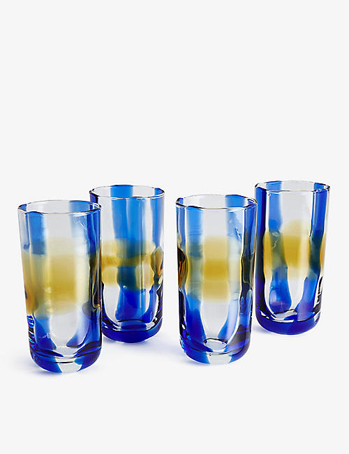 SOHO HOME: Livorno striped highball glasses set of four