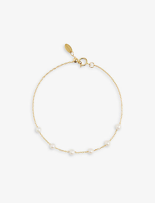 THE ALKEMISTRY: Ruifier Morning Dew Mist 18ct yellow-gold and freshwater pearl bracelet
