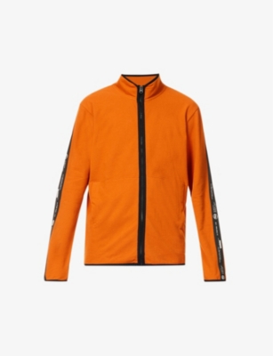 Funnel-neck zip-up regular-fit cotton jacket