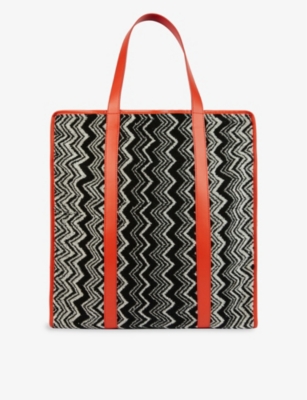 MISSONI MISSONI HOME WOMEN'S KEITH ZIG-ZAG COTTON TOTE BAG,59928257