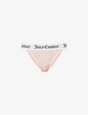 Juicy Couture Womens 101-black Diddy Logo-branded Stretch-cotton Briefs