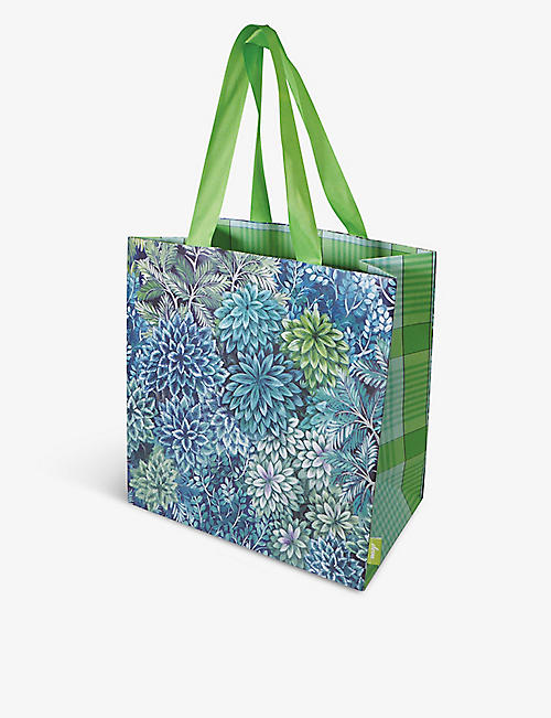 DEVA DESIGNS: Madhya floral-print large square gift bag 32cm
