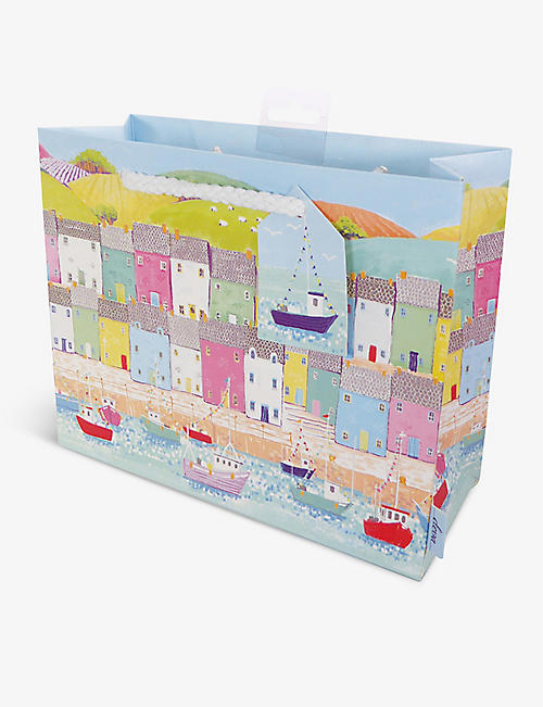 DEVA DESIGNS: Coast-print medium paper gift bag