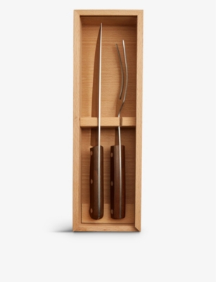 Shop Soho Home Dawson Stainless Steel And Oak Carving Knife Set Of 2