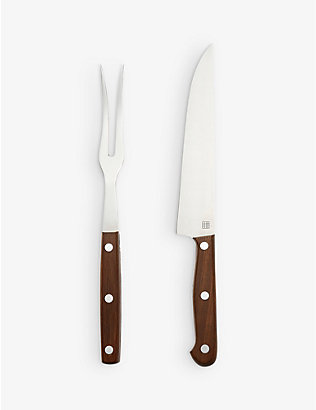 SOHO HOME: Dawson stainless steel and oak carving knife set of 2