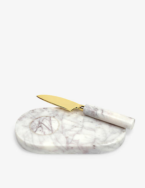 SOHO HOME: Jermyn small knife and marble chopping board set