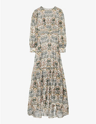 BY MALINA: Meadow graphic-print woven maxi dress