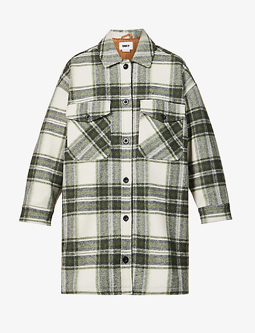 OBEY: Taylor check-print relaxed-fit jacket