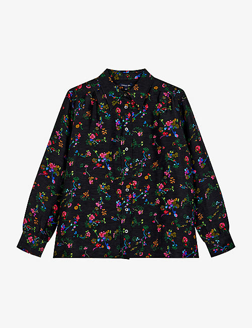 SOEUR: Lucrèce graphic-print linen and silk-blend shirt