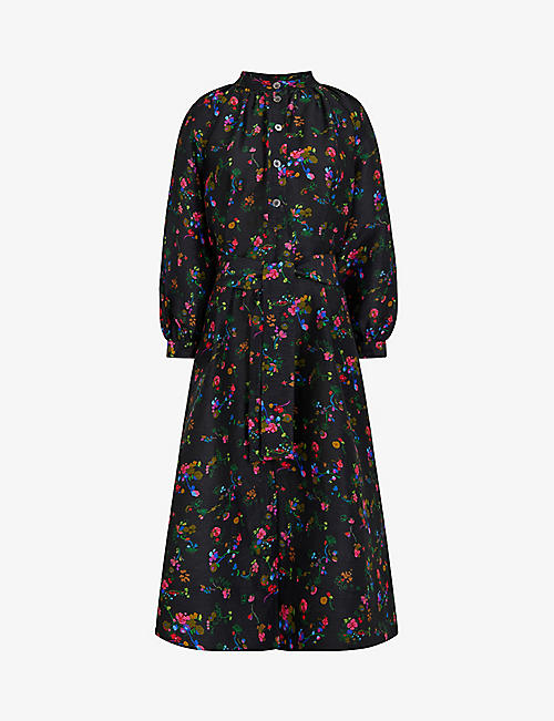 SOEUR: Sicile linen and silk-blend dress