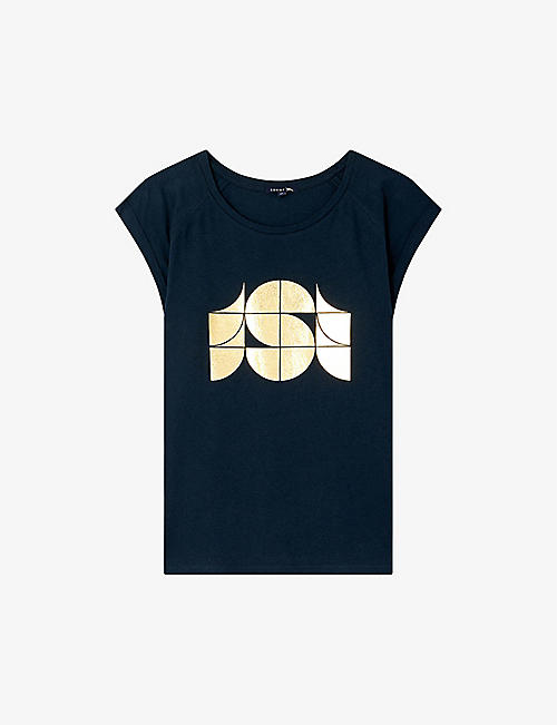SOEUR: Valentina logo-print cotton-blend T-shirt