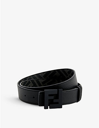 FENDI: FF monogram reversible leather belt