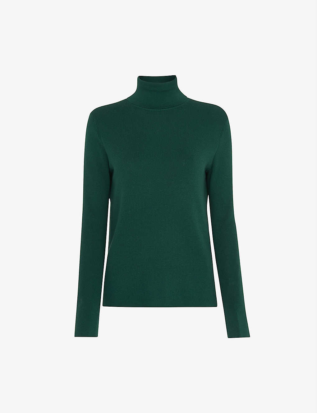 Whistles Maja Knitted Turtleneck Sweater In Green