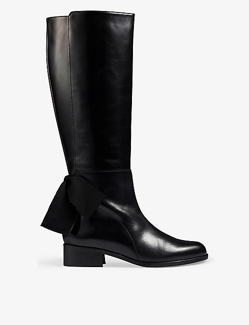 LK BENNETT: Callie bow detail leather boots