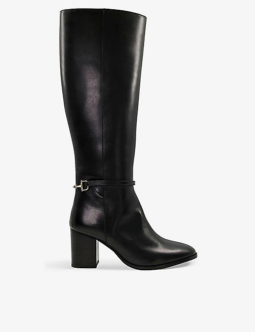DUNE: Tadley snaffle-back leather knee-high boots