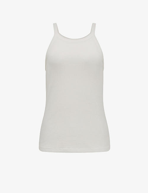 REISS: Louisa ribbed stretch-cotton cami top