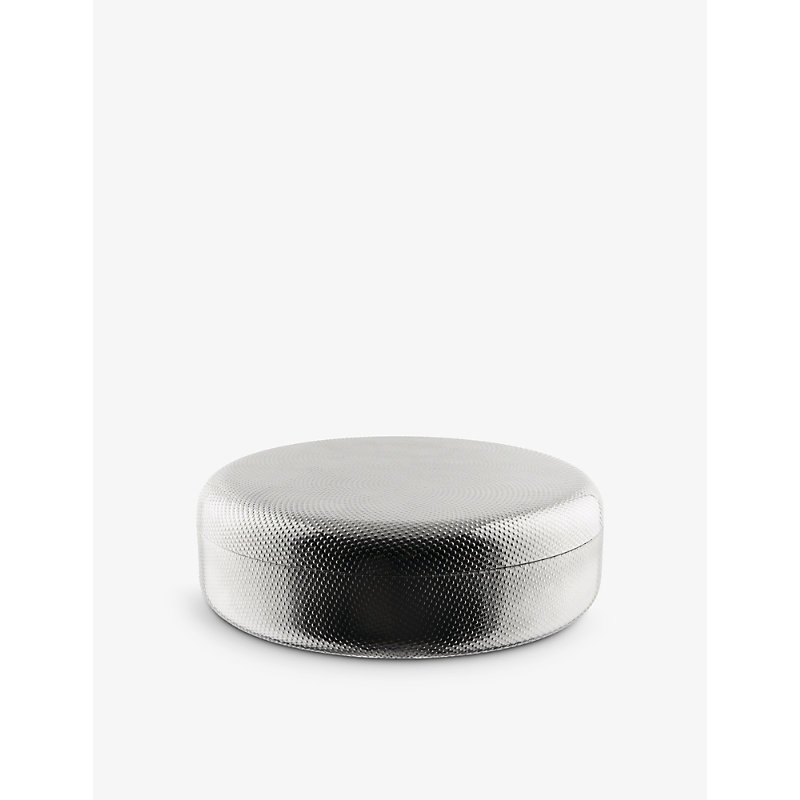 Alessi Nocolor Textured Stainless-steel Round Kitchen Box 23cm