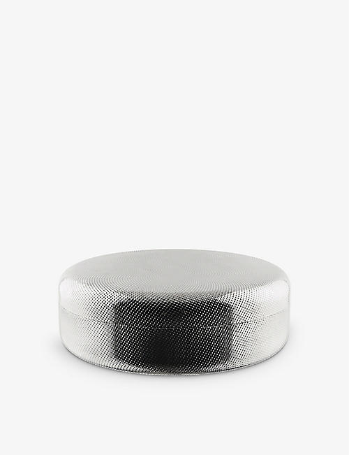 ALESSI: Textured stainless-steel round kitchen box 28cm