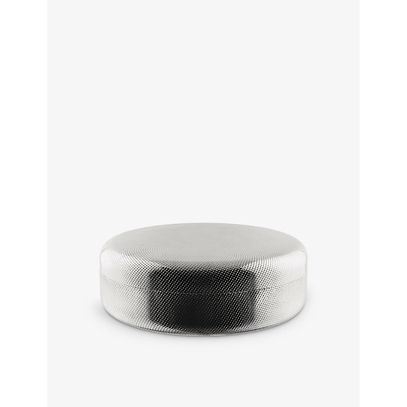 Alessi Nocolor Textured Stainless-steel Round Kitchen Box 28cm