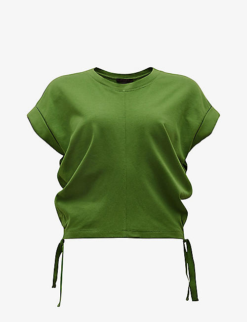 ALLSAINTS: Mira ruched organic-cotton T-shirt