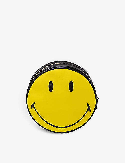 SELETTI: Smiley faux-leather pouch