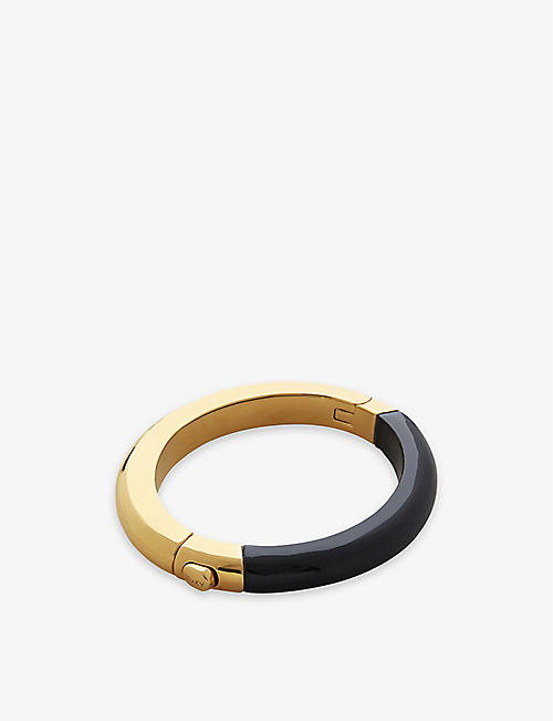 MONICA VINADER: Kate Young 18ct yellow gold-plated vermeil sterling-silver and gemstone bangle bracelet