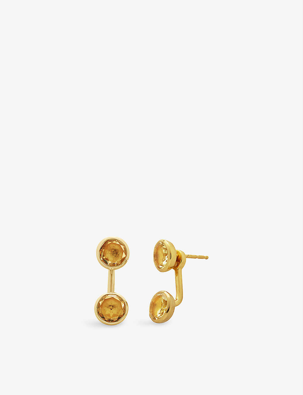 Monica Vinader 18ct Yellow Gold-plated Vermeil Sterling-silver And Lemon Quartz Jacket Earrings