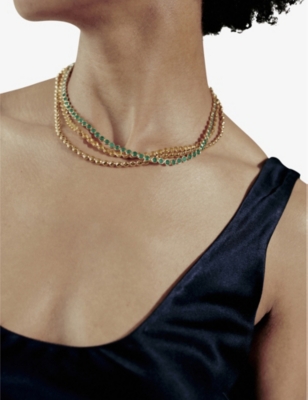 MONICA VINADER: Monica Vinader x Kate Young recycled 18ct yellow gold-plated vermeil sterling silver and onyx necklace