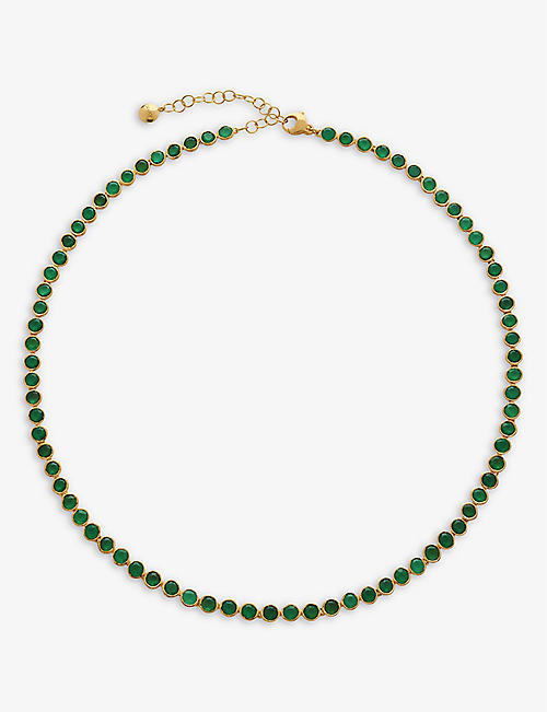 MONICA VINADER: Monica Vinader x Kate Young recycled 18ct yellow gold-plated vermeil sterling silver and onyx necklace