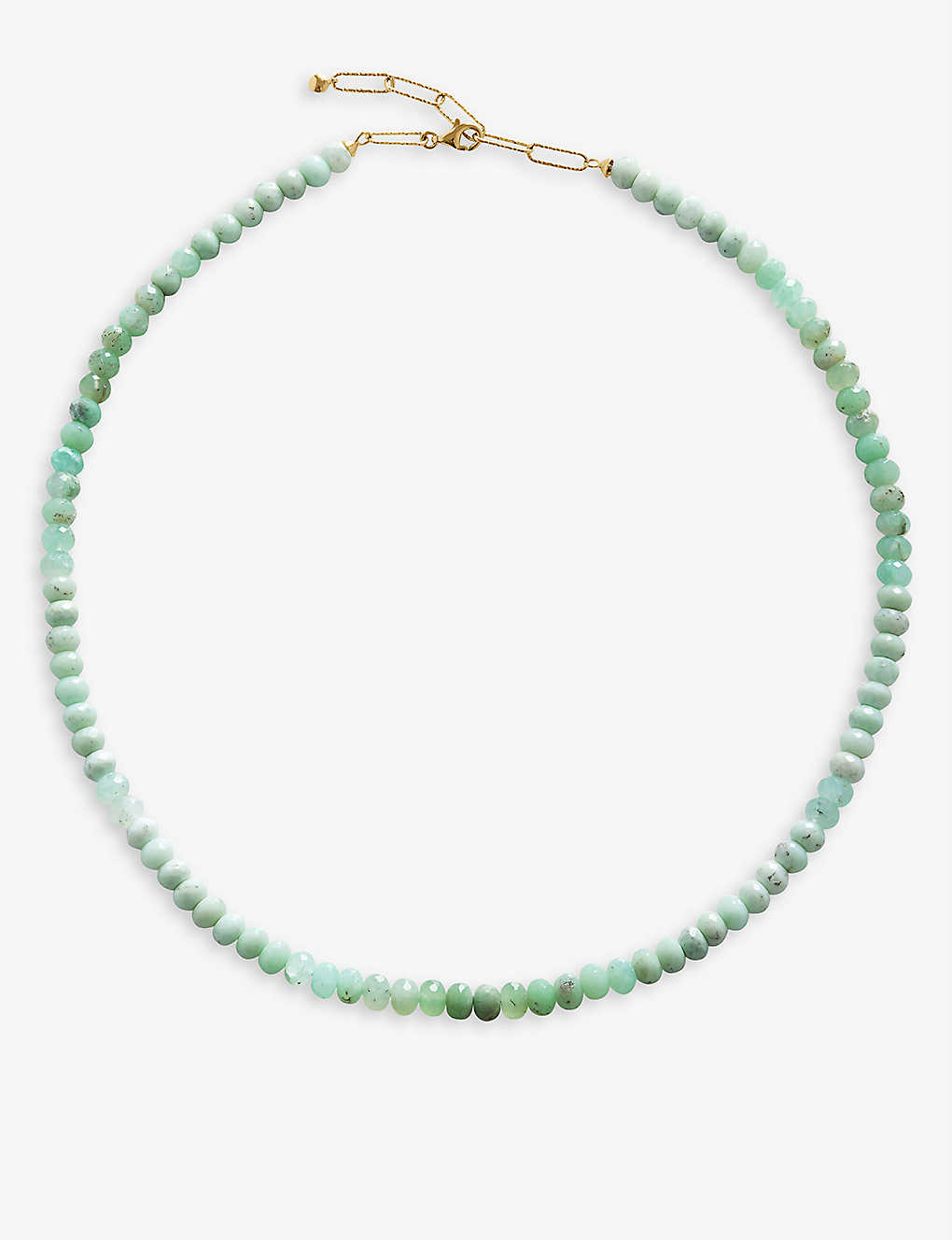 Shop Monica Vinader Women's Green Hope Recycled 18ct Yellow-gold Plated Sterling Silver Beaded Neckline