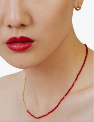 MONICA VINADER: Mini Nugget recycled 18ct yellow gold-plated vermeil sterling silver necklace