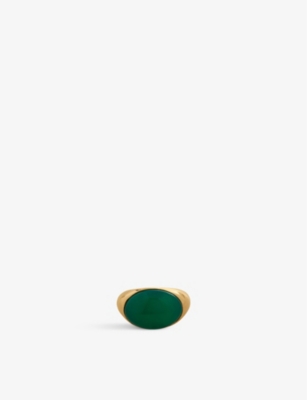 Monica Vinader X Kate Young Onyx Dome Ring In Green