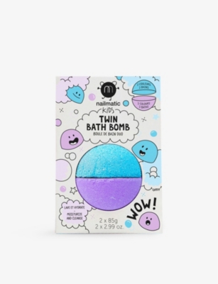 Nailmatic Kids' Twin Bath Bomb 2 X 85g In Blue/purple