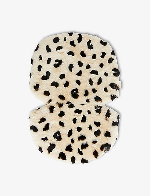 BINIBAMBA: Leopard-print sheepskin pram liner