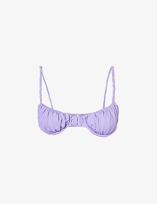 HOUSE OF CB: Cassis ruched underwired bikini top
