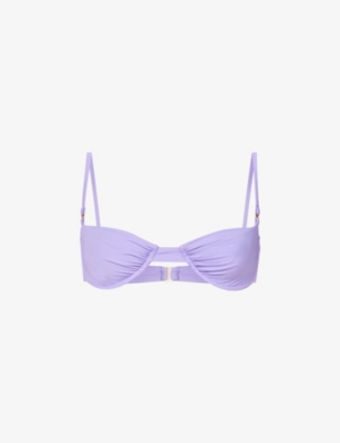 HOUSE OF CB HOUSE OF CB WOMEN'S VIOLET MONACO UNDERWIRED STRETCH-WOVEN BIKINI TOP,59997598